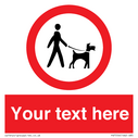 Custom Road regulatory dogs on leads Text: 
